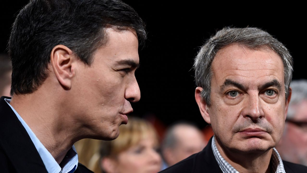 El presidente Pedro Sánchez y el expresidente José Luis Rodríguez Zapatero.