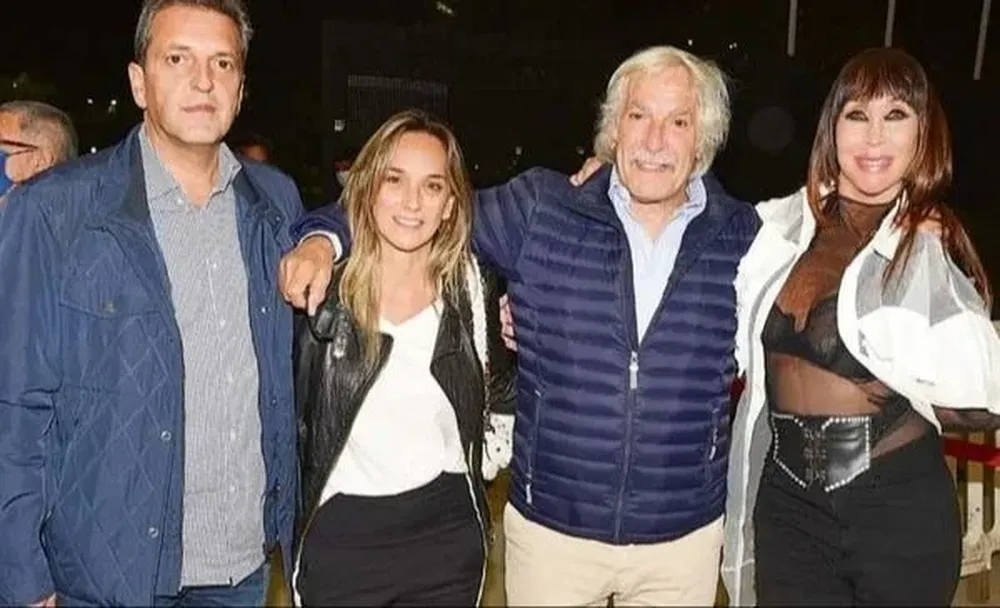 Sergio Massa, Malena y Pato Galmarini, y Moria Casán