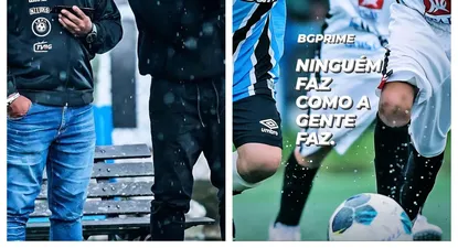 Luis Suárez fue a ver bajo lluvia el debut de su hijo Benjamín Suárez en la sub 10 de Gremio