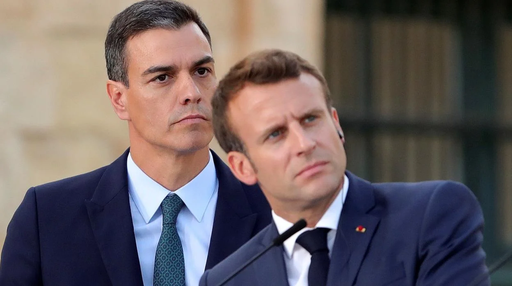 Pedro Sánchez, presidente de España, y Emmanuel Macron, de Francia. 