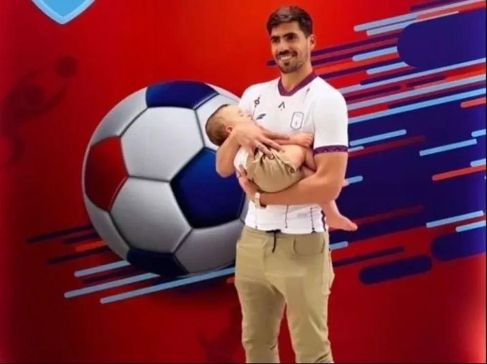 Fabián Noguera y su pequeño hijo