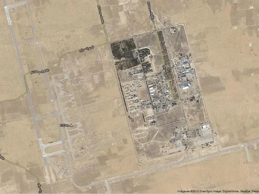 Imagen aérea del campamento en el que se encuentras las tropas uruguayas
