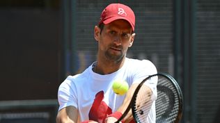 Novak Djokovic entrenando durante el Masters 1000 de Roma  