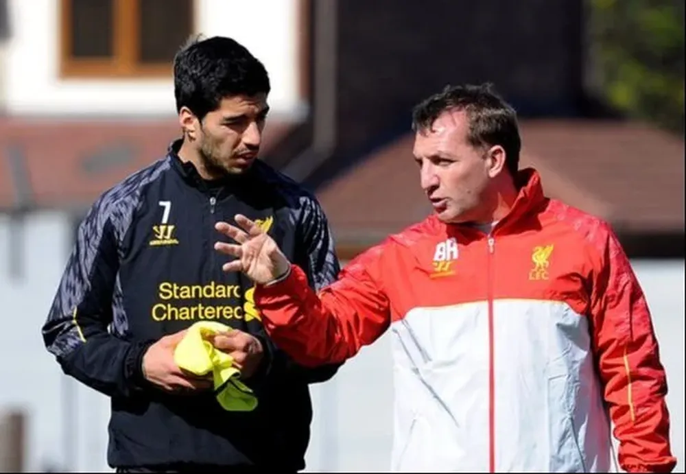 Luis Suárez y Brendan Rodgers