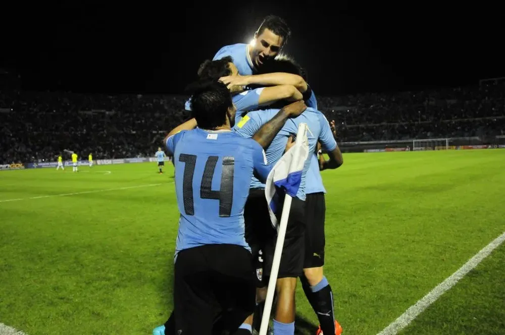 Así festejó Uruguay su goleada ante Colombia