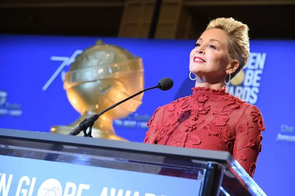 Sharon Stone estuvo presente en las nominaciones de los Globos de Oro 2018