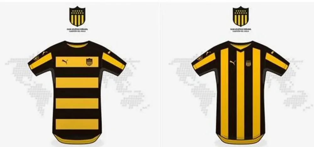 Las dos camisetas que propone Peñarol para utilizar en la Copa