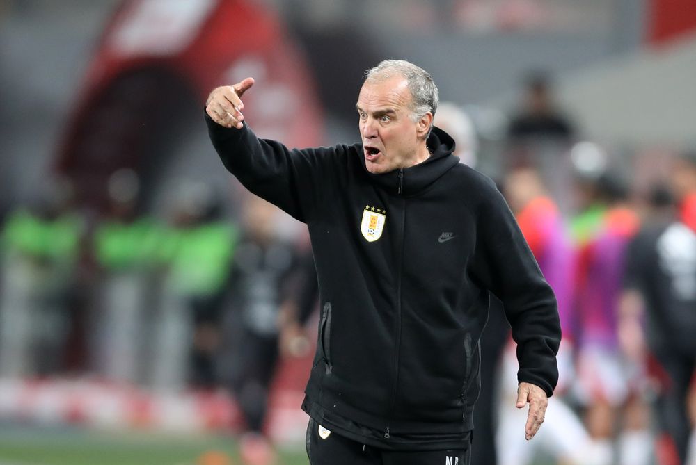 Marcelo Bielsa, técnico de la selección de Uruguay en el encuentro ante Perú