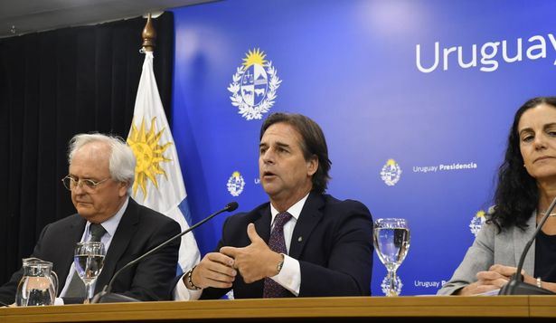 El presidente Luis Lacalle Pou en la conferencia de prensa en Torre Ejecutiva