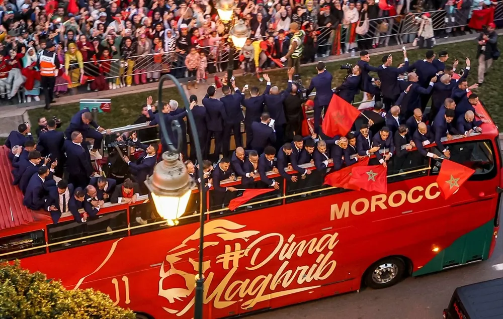 De traje, así desfilaron los jugadores de Marruecos