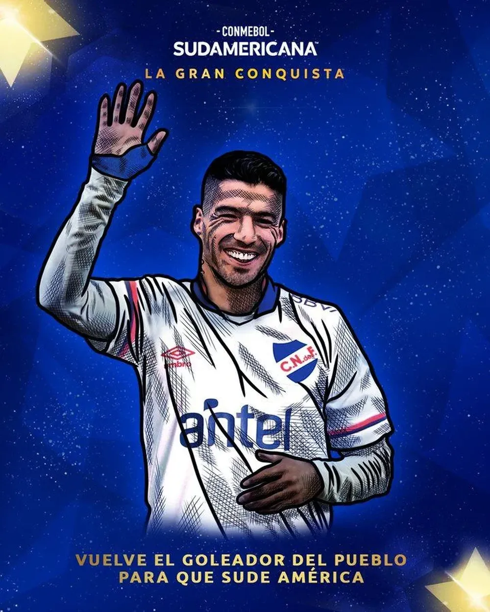 Luis Suárez fue saludado por la Conmebol Sudamericana ya que va a disputar la Copa