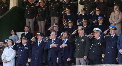 El presidente Luis Lacalle Pou en el acto por el aniversario del Ejército