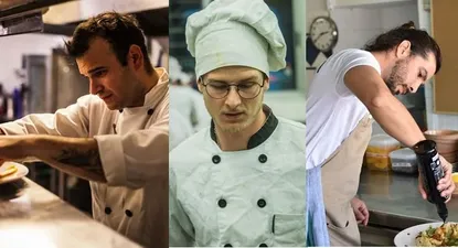 Alfonso, Adrián y Agustín son uruguayos y migraron para trabajar en cocinas europeas.