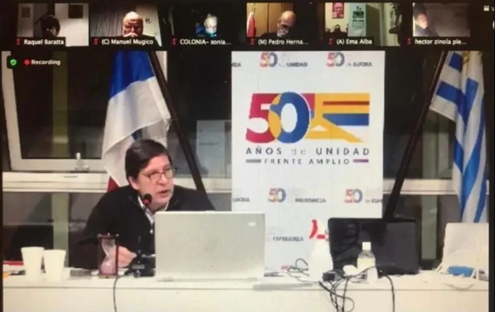 Javier Miranda este sábado durante la reunión por Zoom que duró casi 10 horas