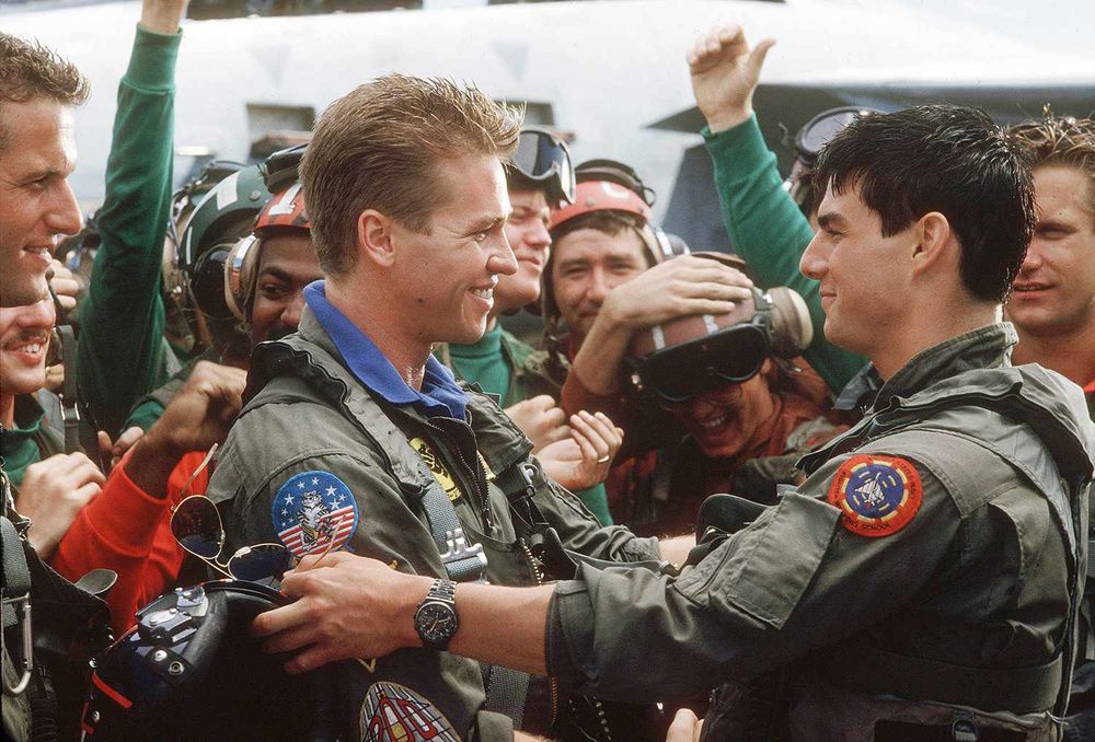 Val Kilmer y Tom Cruise, en Top Gun