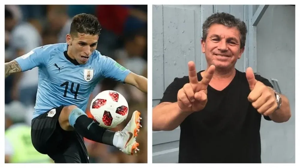 Lucas Torreira y su padre Ricardo