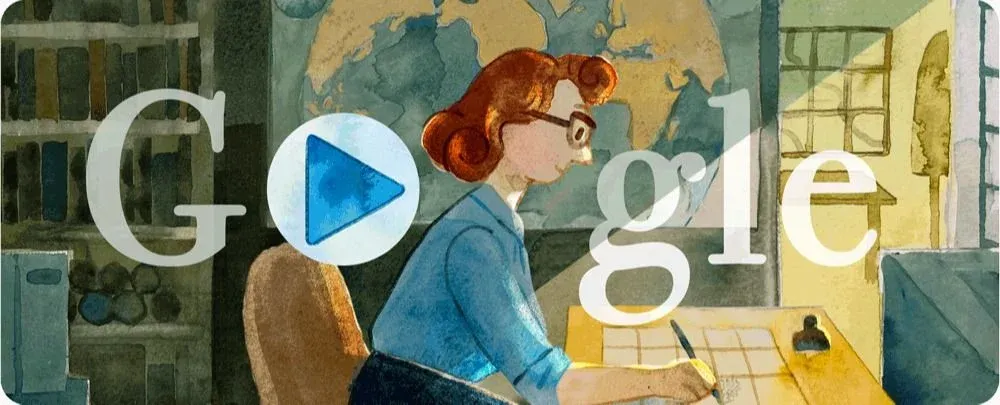 El doodle que Google le dedicó a la cartógrafa Marie Tharp