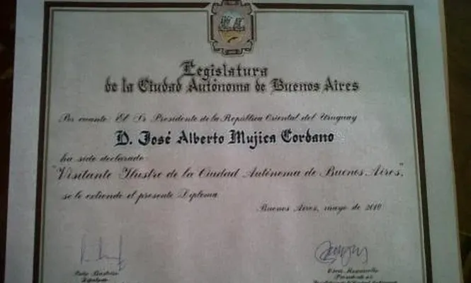 Mujica fue declarado visitante ilustre