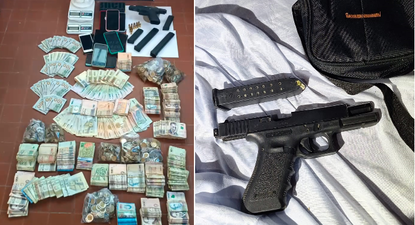Dinero y armas incautadas en el megaoperativo realizado en Paysandú y Salto