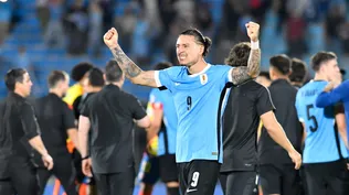 Darwin Núñez celebra el triunfo de la selección de Uruguay ante Colombia por Eliminatorias