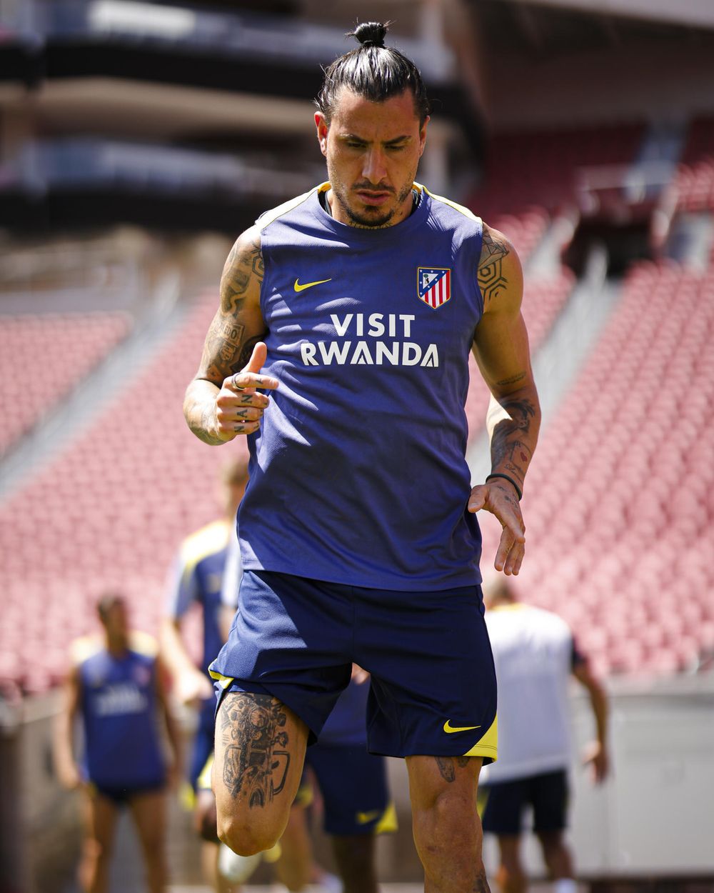  José María Giménez durante un entrenamiento este martes en Los Ángeles 