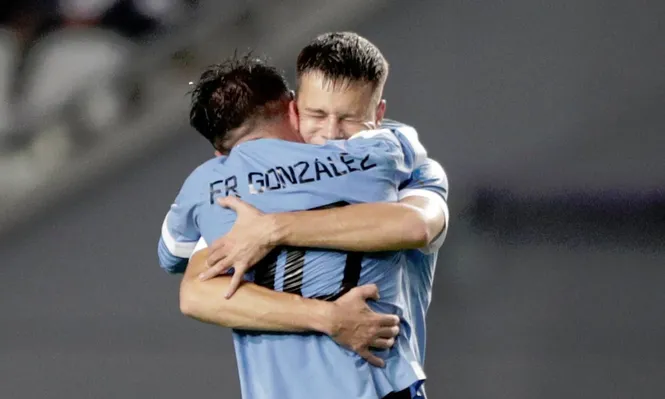 Franco González y Matías Abaldo con la selección sub 20 de Uruguay