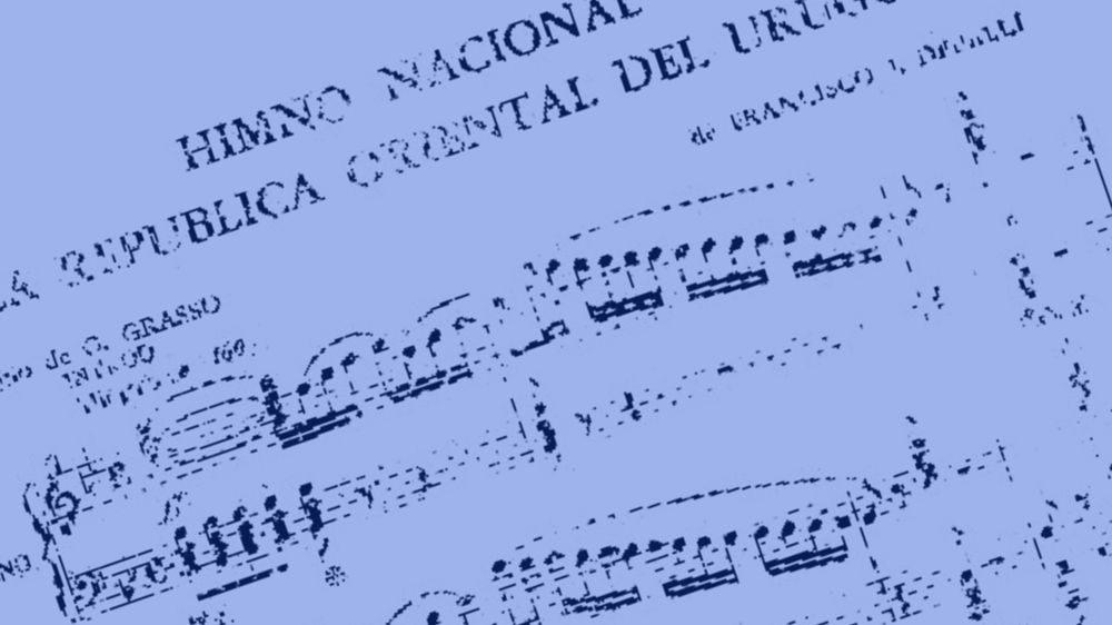 La partitura del Himno Nacional uruguayo