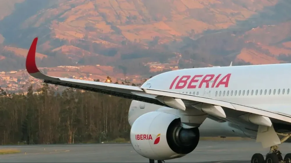 Un avión de la empresa Iberia.
