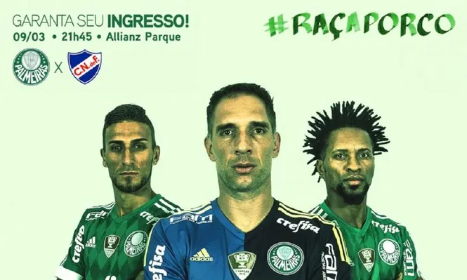 El afiche de Palmeiras para el partido ante Nacional
