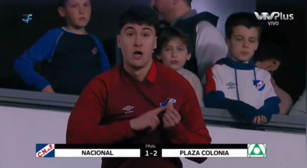 El reclamo de un hincha de Nacional tras la derrota ante Plaza