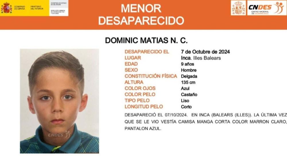 Buscan a un niño de nueve años desaparecido en Mallorca