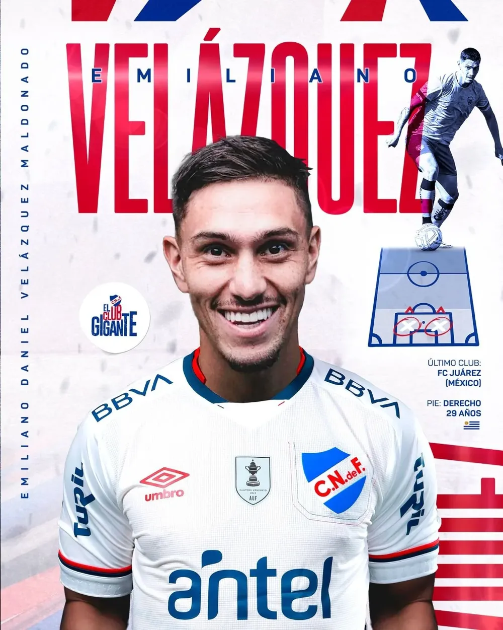 Emiliano Velázquez se suma a Nacional