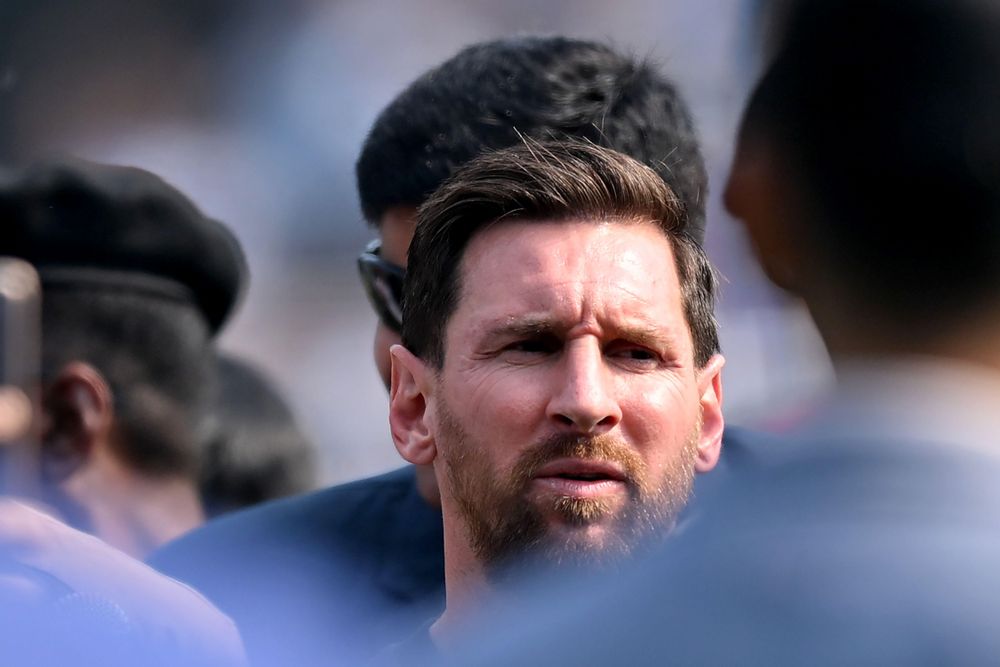 Lionel Messi en su gira por India
