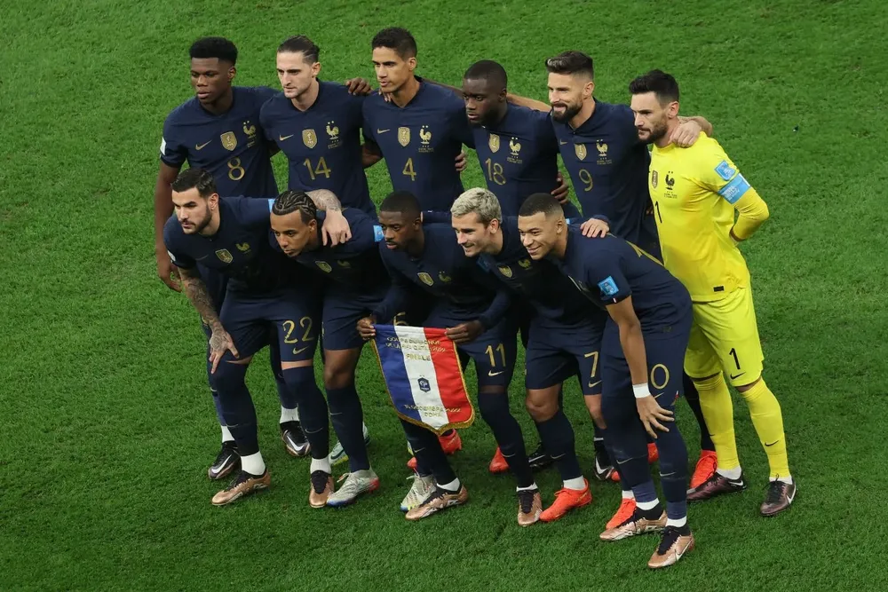 El equipo de Francia que comenzó la final ante Argentina