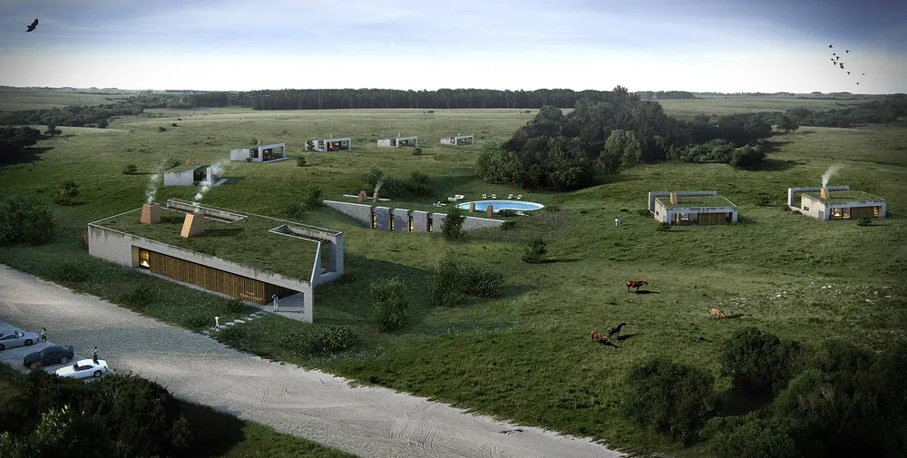 Aspecto que tendrá la posada, con las “villas individuales”