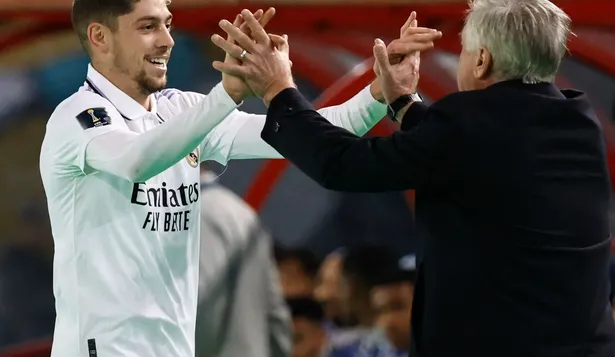 Federico Valverde y Carlo Ancelotti