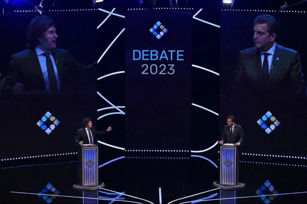 Massa y Milei frente a frente a siete días de las elecciones.