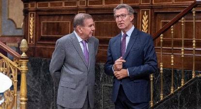 Alberto Núñez Feijóo y Edmundo González Urrutia en el Congreso de los Diputados