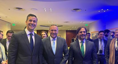 Santiago Peña, Álvaro Delgado y Lacalle Pou