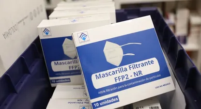 n la imagen, una caja de mascarillas FFP2