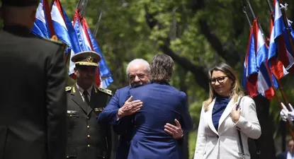 Lula con Lacalle Pou en la residencia presidencial de Suárez