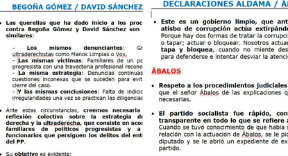 El texto con las respuestas de Moncloa filtrado por error.