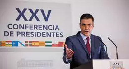 El presidente del Gobierno, Pedro Sánchez, durante la Conferencia de Presidentes extraordinaria celebrada en el Senado, a 22 de diciembre de 2021, en Madrid