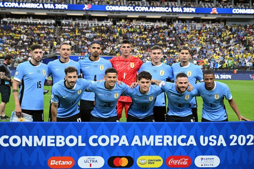La selección de Uruguay que el sábado eliminó a Brasil de la Copa América 2024 y clasificó a semifinales