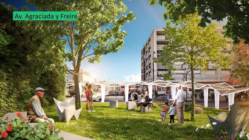 Proyecto Parquecitos (parque) de la parada de Agraciada y Freire