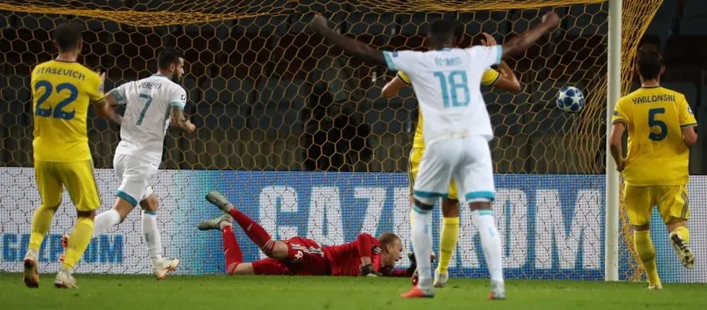 El gol de Gastón Pereiro frente a BATE Borisov