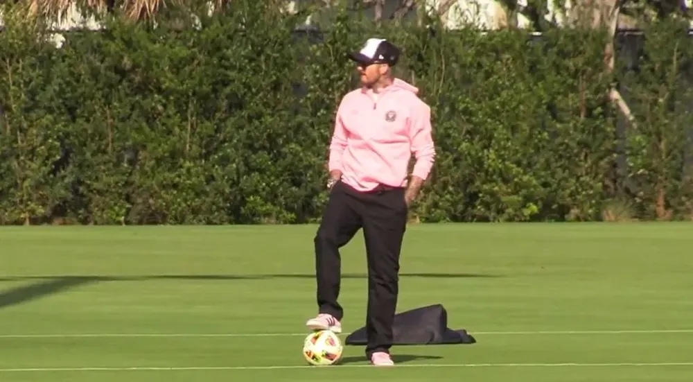 David Beckham en la práctica del Inter Miami