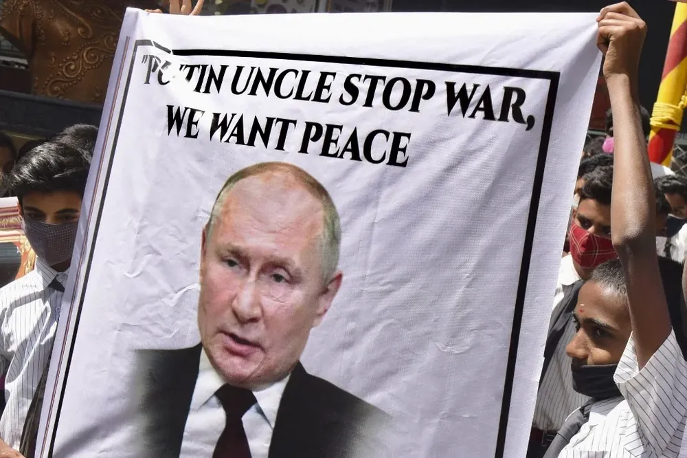 Protestas contra la guerra ruso-ucraniana en India