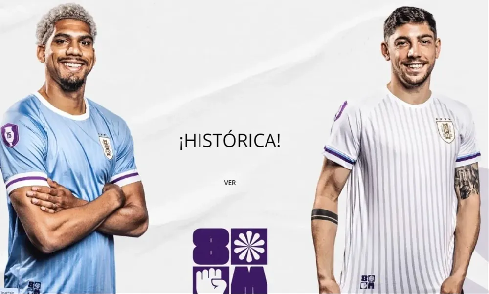 La camiseta de la selección uruguaya inspirada en el 8M y en el Mes de la Mujer, que se agotó en menos de 24 horas