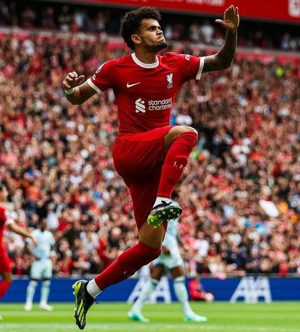 El festejo del colombiano Luis Díaz